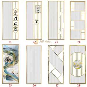 Mampara de Vidrio con Acero Inoxidable LL287, Corte Láser, Duradera, Moderna, Impermeable, Diseño Personalizado para Hogar, Oficina, Sala de Estar - Product Image 1