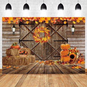 Sonbahar çiftlik ahır depo zemin Backdrop kabak sepeti saman bebek portre fotoğrafçılığı arka fotoğraf fotoğraf stüdyosu - Product Image 6