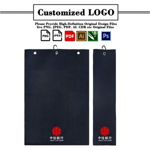 Serviette de golf en microfibre gaufrée ultra absorbante avec logo brodé personnalisé et crochet en fer, fournie par l'usine, pour le sport et le nettoyage des clubs de golf - Product Image 2