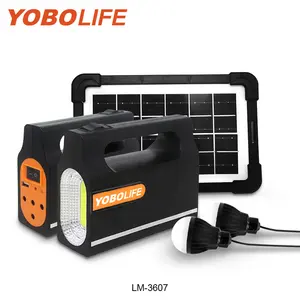 Afrique Hotsale YOBOLIFE Kits d'éclairage solaire Système d'éclairage solaire domestique rechargeable Système solaire CC