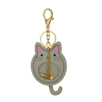 Offre Spéciale porte-clés top qualité porte-clés sac accessoires dessin animé chat PU cuir porte-clés miroir porte-clés pour femmes