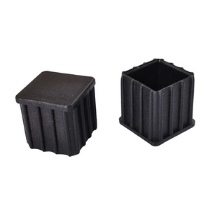 Pe Square Jacket 16x16mm 20x20mm 25x25mm <b>Black</b> Durable Plastic Furniture Foot <b>Cover</b> Protective Sleeve For <b>Table</b> Chair - Product Image 1