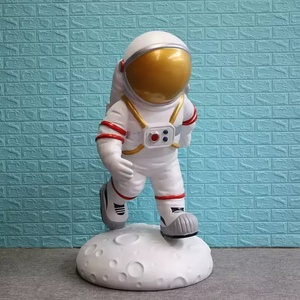 Sculpture d'astronaute lumineuse, statue d'astronaute grandeur nature en fibre de verre, accessoire pour centre commercial et exposition Planète - Product Image 1