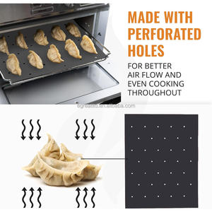 Tapis <span class=keywords><strong>de</strong></span> <span class=keywords><strong>cuisson</strong></span> réutilisable en PTFE pour <span class=keywords><strong>barbecue</strong></span>, grande durabilité, avec trous - Product Image 3