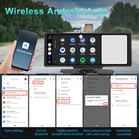 Radio de Coche Portátil de 10.26'' con Montaje en el Tablero, Estéreo para Coche, Autoradio Inalámbrico, Carplay, Android Auto, Sistema Operativo Linux, Transmisión FM/Airplay/BT
