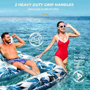 Hot Sale 1 2 3 Person Inflatable Pool Lounger Extra <b>Large</b> Tanning Recliner Float Chair with Backrest Footrest <b>Cup</b> Holder Pool - Product Image 5