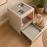 Grande litière pour chat intelligente, facile à nettoyer, écologique, fermée et pliable, en plastique PP
