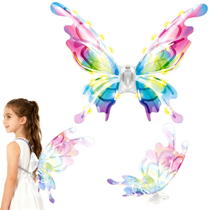 Mariposa hareketli peri kelebek kanatları parti dekorasyon cadılar bayramı oyuncaklar kız giyinmek elektrikli Led kelebek kanatları - Product Image 1