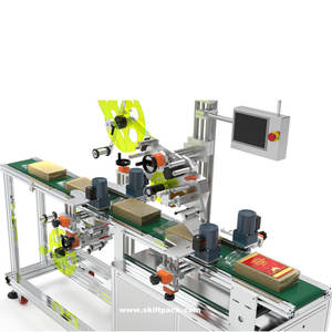 SKILT usine étiqueteuse automatique haut et bas deux côtés étiqueteuse pour canettes bouteilles carton papier bois emballage - Product Image 3