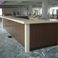 Comptoir de bar en bois Corian au design moderne et simple, personnalisé pour les salons, clubs, restaurants et hôtels, usage commercial