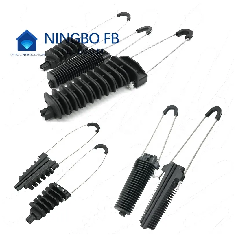 Factory Overhead Fiber Optic Cable Clamp for ADSS Fiber Optic Cable Clamp Suspension Wedge Dead Angle Anchor clip