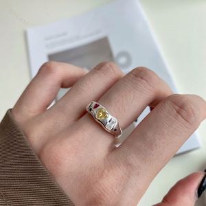 Dylam Minimalist Fashion Collection Rhodium Plated Sterling Silver Infinite Elements Zirconia Colorful Heart <b>Adjustable</b> <b>Ring</b> - Product Image 5