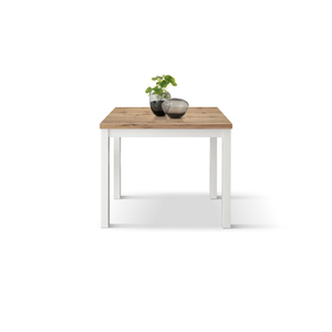 Giuliano <b>Extendable</b> <b>Dining</b> <b>Table</b> 90 To 180 Cm Rustic Oak Top White Base Internal Use - Product Image 1