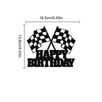Décoration de gâteau Joyeux Anniversaire Voiture de Course à Paillettes pour Thème « Let's Go Racing » – Fournitures pour Baby Shower et Fêtes d'Anniversaire Garçons Filles