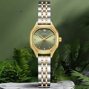 นาฬิกาข้อมือผู้หญิงแฟชั่น ดีไซน์เฉพาะกลุ่ม หน้าปัดเล็ก หรูหราเบาๆ ขายส่งจากโรงงาน สายเหล็กทรงข้าวหลามตัด นาฬิกาควอตซ์ - Product Image 1