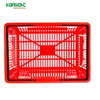 Panier de courses en plastique portable Highbright HBE-SB 20 litres avec 2 poignées, durable pour une utilisation en supermarché