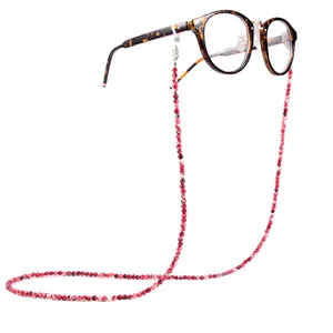Fashion Sunglasses Holder Strap Women's Chain on the Neck 4mm Natural Stone Glasses Cord Men Lanyard 72cm Long