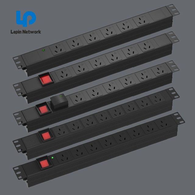 Customized 19'' Power Distribution Network Germany Socket 8 Port Pdu 1u 19inch 16A 220V Switch Pdu 6 way pdu socket