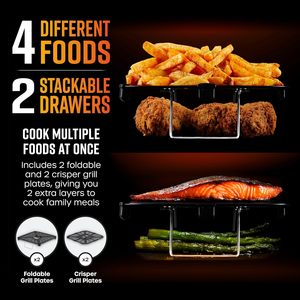 Two Pots 10 Functions Square Modern Digital Control Oil-Free Stainless Steel Air Fryer for Home Use - Product Image 4
