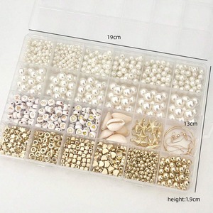 Juego de cuentas de imitación de perlas para joyería DIY, 1550 piezas, formas mixtas, cuentas espaciadoras doradas para manualidades hechas a mano - Product Image 3