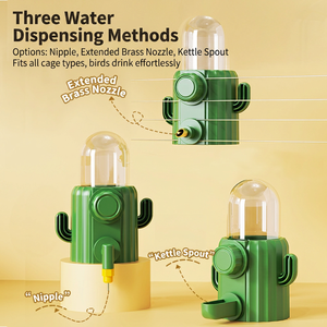 Mangeoire pour perroquets et canaris avec abreuvoir à tétine, bouteille d'eau automatique pour cages à oiseaux et petits animaux - Product Image 4