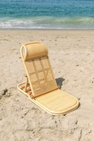 Chaise longue en rotin naturel léger et pliant de vente chaude avec repose-tête pour la plage