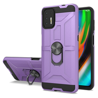 Coque plastique antichoc avec anneau support PC pour Motorola G9 plus, étui de téléphone en TPU avec protection anneau, fusion