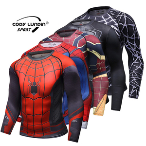Cho cody lundin 180g dệt kim in Polyester Spandex người đàn ông dài tay áo nén phòng tập thể dục thể thao Áo sơ mi - Product Image 1