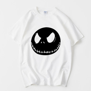 Camiseta <span class=keywords><strong>de</strong></span> algodón con diseño <span class=keywords><strong>de</strong></span> calavera <span class=keywords><strong>de</strong></span> <span class=keywords><strong>Jack</strong></span> <span class=keywords><strong>de</strong></span> Pesadilla Antes <span class=keywords><strong>de</strong></span> Navidad, manga corta, cuello redondo, unisex, holgada, para parejas, ideal para verano - Product Image 3