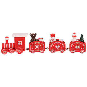 Figurines de Noël miniatures en gros, train en bois décoratif pour plateaux, table et décoration intérieure - Product Image 4