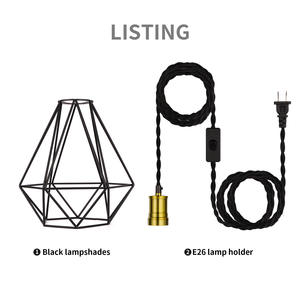 Interrupteur suspendu extra long de style américain Fil de suspension Prise américaine Utilisation de la <span class=keywords><strong>cuisine</strong></span> Abat-jour à cage creuse Lustre - Product Image 4