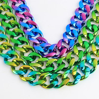 Collier à chaîne en plastique dégradé CCB simple, nouveau et très vendu, style hip-hop punk, boîte de nuit, bijoux disco