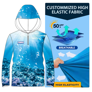 Biểu Tượng Tùy Chỉnh Chất Lượng Cao Mens UV 1/4 Zip TEE Dài Tay Áo Mặt Trời Bảo Vệ UPF 50 + UV Cổ Áo Dài Tay Áo Zip Cổ Câu Cá T-Shirt - Product Image 4