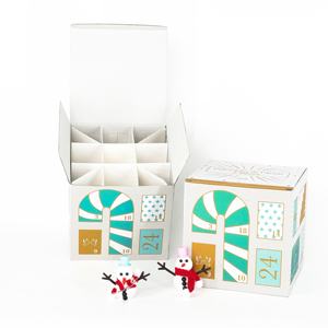 Ensemble de <span class=keywords><strong>calendrier</strong></span> de l'avent de Noël personnalisé boîtes mystère en papier kraft boîte aveugle boîte de comptage de cadeau de Noël de nouvel an avec nœud de ruban - Product Image 6
