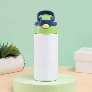 Bouteilles d'eau en acier inoxydable à double paroi avec gobelet isotherme personnalisé pour enfants avec <span class=keywords><strong>paille</strong></span> de sublimation - Product Image 4