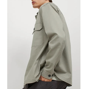 Elegante dolore Casual manica lunga in cotone saia in <span class=keywords><strong>lino</strong></span> giacca per gli uomini su misura sopramamamicia da <span class=keywords><strong>uomo</strong></span> con tasche sul petto - Product Image 2