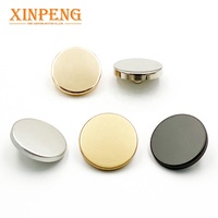 Kancing Bulat Matt Gold Custom Flat Around Shank Metal Button untuk Pakaian