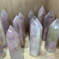 Natürliche Rosenquarz türme Engel Aura Rose Quarz Säule Kristall türme Obelisk Kristall Heils teine