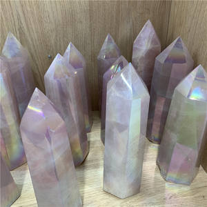 ナチュラルローズクォーツタワーエンジェルオーラローズクォーツピラークリスタルタワーオベリスククリスタルヒーリングストーン - Product Image 6