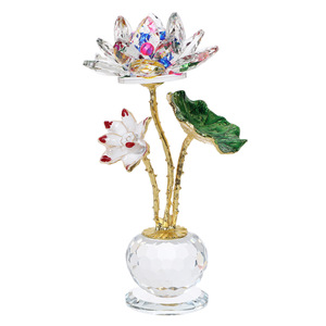 เครื่องประดับคริสตัลรูปดอกบัว K9 คริสตัลตกแต่งโต๊ะทำงานที่บ้าน ของขวัญสำหรับเพื่อนร่วมงาน - Product Image 4