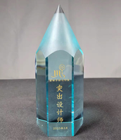 Trophée en cristal haut de gamme personnalisable, design créatif pour cadeau de la Journée des enseignants, souvenir ou récompense de concours