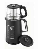 Bouilloire à double paroi 1,7 L + Pot à thé en verre 1,0 L, ensemble bouilloire électrique pour la maison