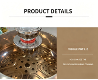 Panci Kukus Mekanik Premium Multi-Tingkat dari Baja Anti Karat dengan Pengatur Waktu Manual, Pemanasan Cepat & Hemat Energi
