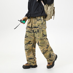 <span class=keywords><strong>Pantaloni</strong></span> Casual da <span class=keywords><strong>Uomo</strong></span> per Esterno, Trendy e Dritti, Stile Cargo Mimetico con Multi-Tasche, Versatili e a Gamba Larga per Giovani - Product Image 1