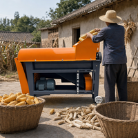 Décortiqueuse de maïs motorisée avec roues, batteuse mobile pour maïs, équipement agricole à haut rendement et économie de main-d'œuvre