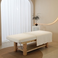Drap-housse en velours épais blanc crème pour table de massage SPA, housse de matelas pour lit de massage de salon de beauté