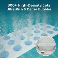 Matelas de bain à bulles portable haute densité 300 jets, masseur de bain à bulles, 6 niveaux d'intensité, hydrothérapie, pliable, étanche, universel pour baignoire