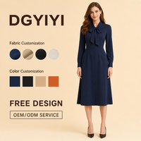 Robe chemisier à manches longues 180 GSM pour femme, coupe midi, opaque, respirante, idéale pour le bureau et les affaires, personnalisable avec logo OEM, vente en gros