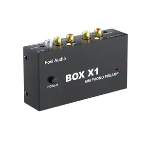 Fosi Audio BOX X1-MMフォノプリアンプMMターンテーブルプリアンプ、3.5mmAUXヘッドフォン出力付き