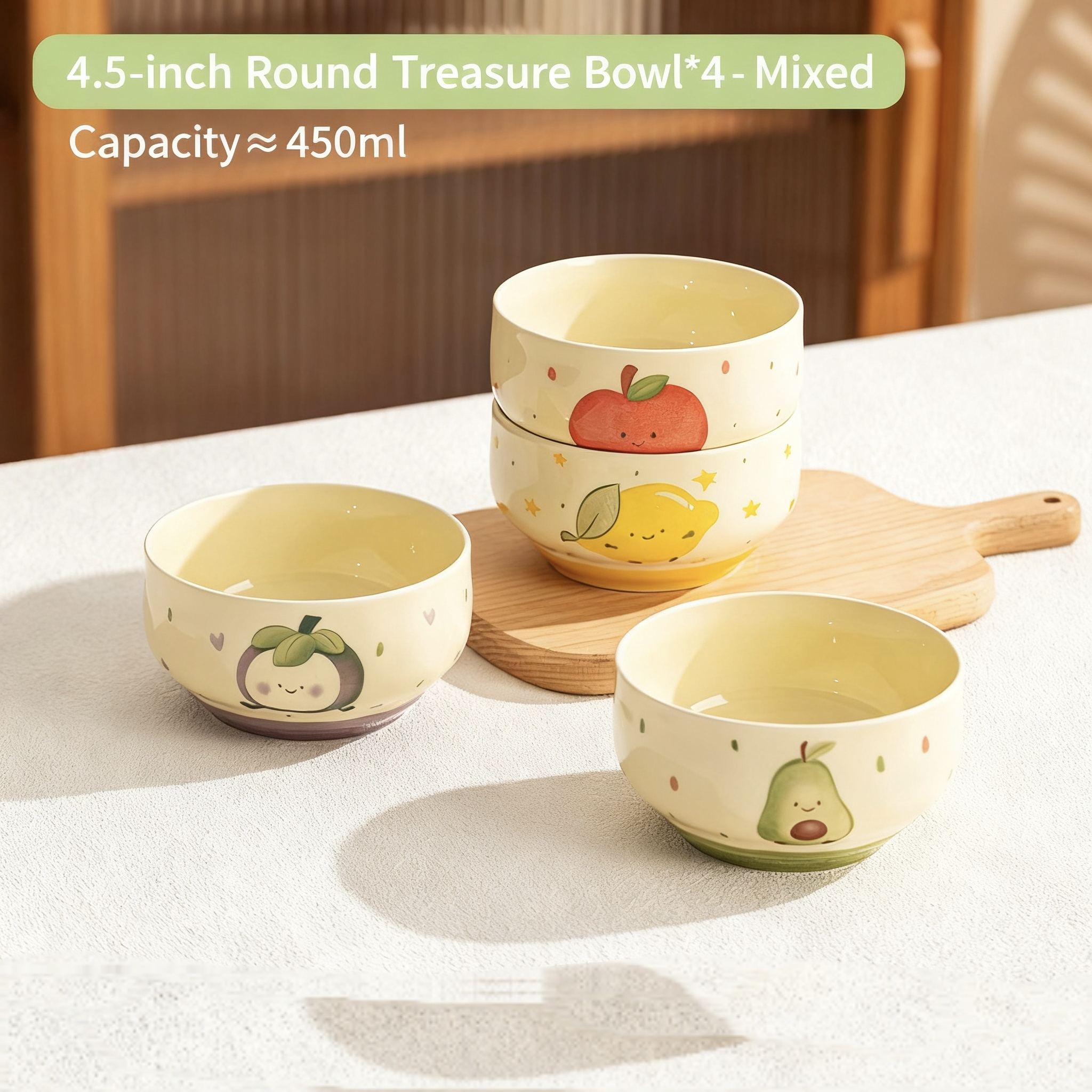 yuanbao bowl yellow glaze-4 colors mixed pack